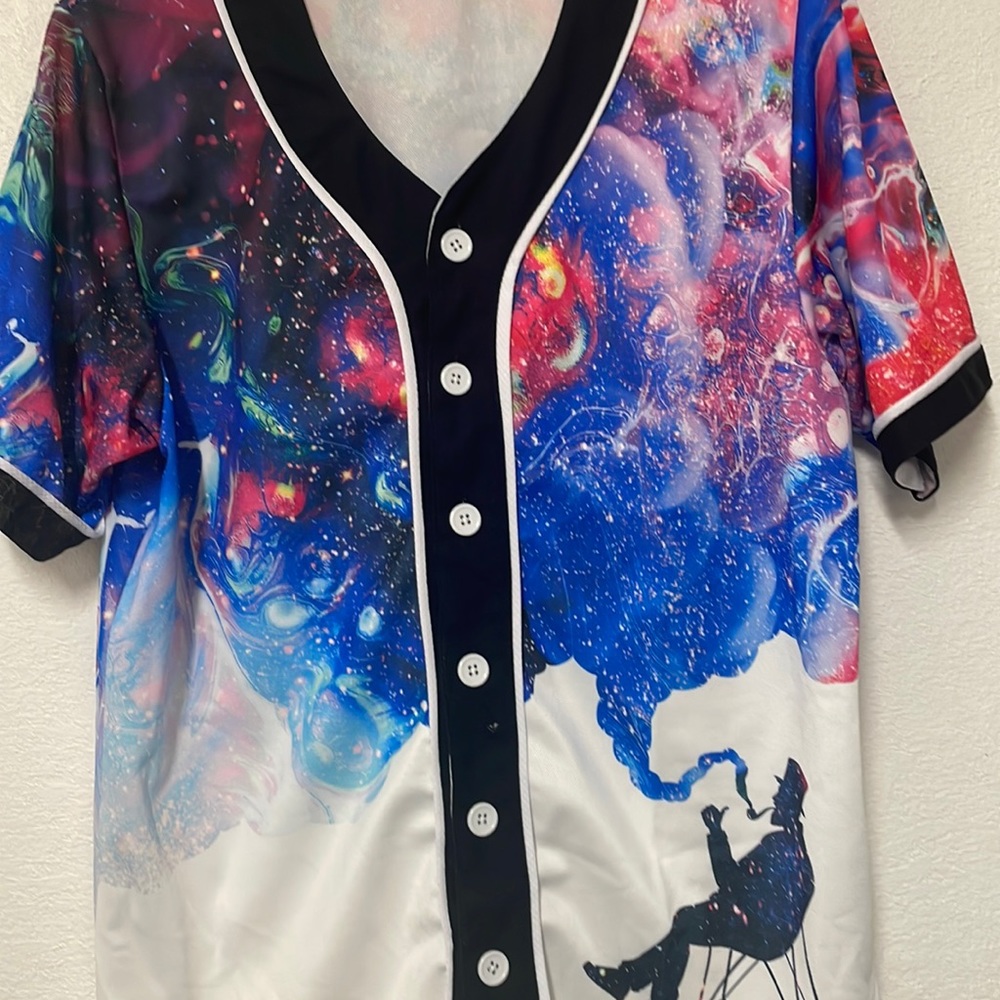Galaxy graphic baseball jersey